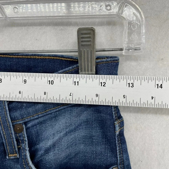 Madewell Jeans Womens 25 Blue Medium Wash High-Rise Skinny Distressed Raw Hem - Picture 3 of 11